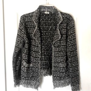 Stylish tweed style jacket, black and white, size medium